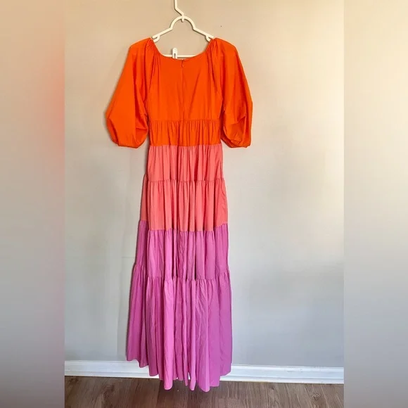 NWT Staud Meadow Colorblock Tiered Maxi Dress Size XS